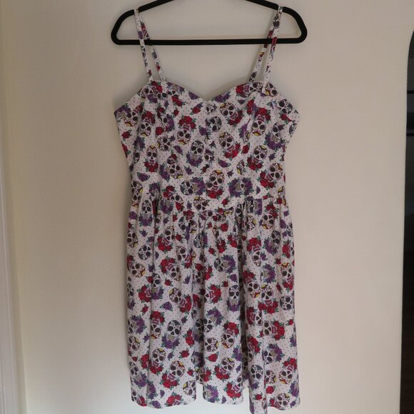 NWT Hell Bunny Hot Topic | Size XL | Dia de los Muertos Sugar Skill Dress - Picture 1 of 14